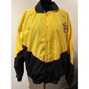 Pennzoil Racing Jacket Mens Size M Yellow Black Snap Front USA Made,vintage,